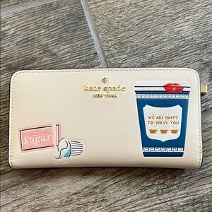 Kate Spade coffee break large slim bifold wallet New York